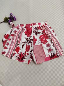 Women's Solid Color Shorts - Rose Red 2 - View 2