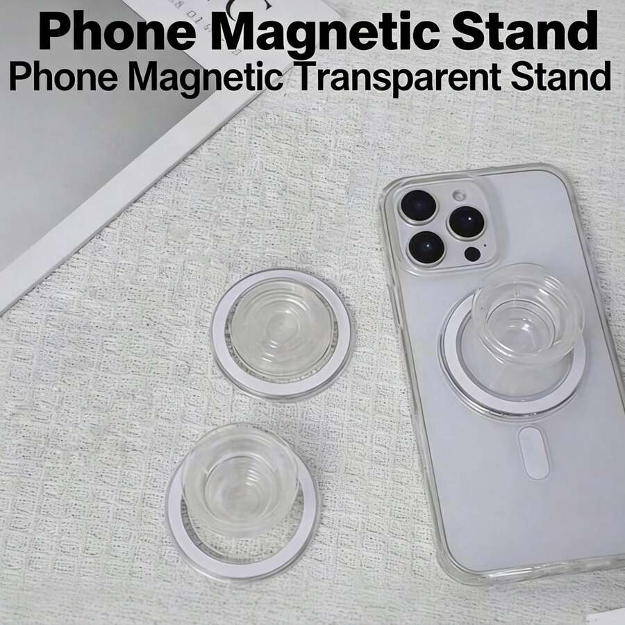 Giá đỡ điện thoại di động có nam châm hút, giá đỡ chống rơi có thể thu gọn, giá đỡ để bàn cho người lười biếng - trắng - Xem 1