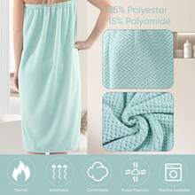 1 Set Albornoz de secado rápido y suave, toalla de baño súper absorbente y de secado rápido, adecuada para baño, spa, dormitorio, hogar y viaje - Verde - Ver 3