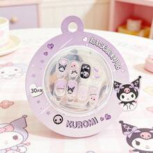 Miniso 三丽鸥系列 酷洛米 美乐蒂 Hello Kitty 超柔软精致美甲贴纸 每包30张 少女气息美甲 节日礼物 送给朋友 柔韧硅胶材质 (1件装) - 彩色 - 查看 3