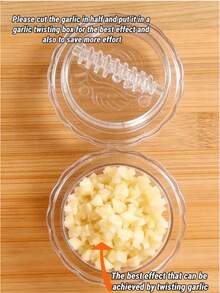 1个底部硅胶密封的手动蒜蓉剥皮器/压蒜器，厨房工具蒜蓉剥皮器/压蒜器 - 塑料蒜蓉研磨器，便携式蒜蓉制作器，无需用电，高效厨房配件，适用于多种场景，操作简便，设计紧凑，材质易于清洁，是食品加工、户外露营等的理想之选。（为了达到最佳效率并节省力气，请在将蒜瓣放入压蒜器之前将其切成两半。） - 彩色 - 查看 17