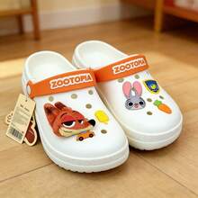 Miniso Disney Zootopia Series Thick-Soled Hole Slippers Judy Nick Cartoon Design Outdoor Home Anti-Slip Lightweight Eva Material (1 PC) - Multicolor - View 12