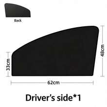 Summer Magnetic Car Window Curtain, Titanium Silver Fabric, Full Blackout, UV Protection, Heat Insulation, Privacy Sunshade, Easy Installation, Universal Fit For Sedan, SUV, Truck - A - View 6