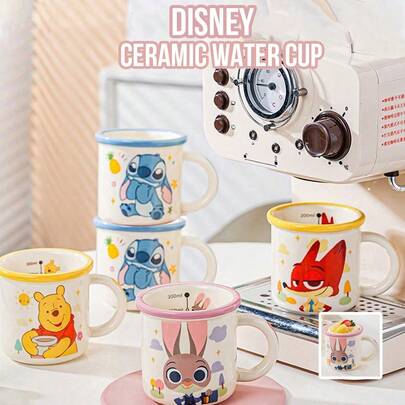 Disney Ceramic Mug, Made Of High-Quality Ceramic, Vibrant Printed Pattern, Ergonomic Handle, Non-Slip Base, Durable And Easy To Clean, Suitable For Home, Office, Kitchen, Dining, Study, Daily Use, Collection, Disney Fans, Anime Lovers, Holiday Gift, Birthday Gift, Gift For Family And Friends