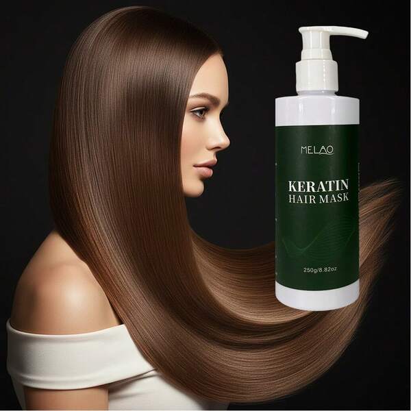  MELAO Keratin Hair Mask 250g - Repairs Damaged Hair | Deep Moisturizing & Oil Control | Achieve Salon-Level Results At Home | Infused With Natural Plant Oils For Nourishing, Smooth And Glossy Hair