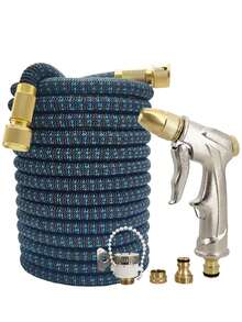 可伸缩花园软管，高压金属喷嘴，喷枪清洁器，带快速接头，灌溉软管 - A - 查看 15