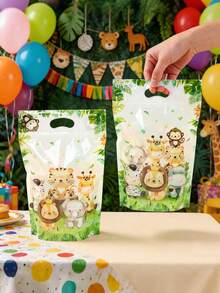 25 Sacolas de Presente com Estampa de Animais da Selva, Ideais para Lembrancinhas de Aniversário, Artigos para Festa com Tema de Animais da Selva, Decoração com Animais da Selva, Sacolas para Doces em Festas com Tema Selvagem, Sacolas para Lembrancinhas de Chá de Bebê, Sacolas Decorativas para Chá Revelação de Gênero, Sacolas para Chá de Panela, Sacolas para Doces em Casamentos, Sacolas de Compras, Sacolas para Assar Biscoitos, Sacolas para Armazenar Nozes e Cereais, Decoração de Mesa de Jantar, Decoração de Quarto, Presentes de Aniversário e Lembrancinhas de Festa. - animais da selva - Ver 5