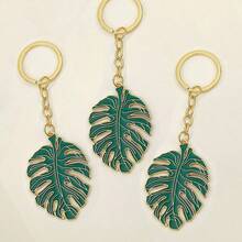 Fashionable Artificial Monstera Leaf Keychain, Tropical Green Plant Shaped Monstera Leaf Keychain, Backpack Charm, Unisex - Multicolor - View 6