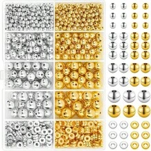 1000颗金色光滑圆形CCB隔珠套装，适用于制作手链、工艺品DIY和珠宝制作 - 1000pcs/set - 查看 8