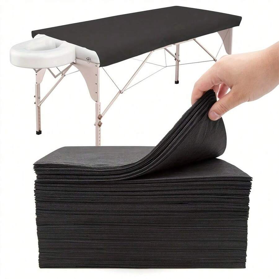 Bộ ga trải giường dùng một lần | Ga trải giường massage SPA màu đen, 80 x 180 cm, Ga trải giường dùng một lần, Ga trải giường làm đẹp, Chăn massage, Dày dặn, Bảo vệ vệ sinh, Chăm sóc sắc đẹp - Nhiều màu - Xem 1