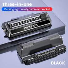 Giá đỡ điện thoại ô tô màu đen, giá đỡ biển số xe đa chức năng kiêm giá đỡ định vị - đen - Xem 2