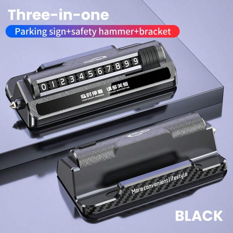 Giá đỡ điện thoại ô tô màu đen, giá đỡ biển số xe đa chức năng kiêm giá đỡ định vị