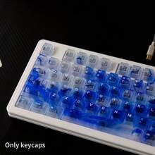 122 teclas con forma de onda, teclas semitraslúcidas de ABS de doble inyección con interruptores Cherry MX, teclado mecánico con diseño ergonómico, duradero, que mejora la comodidad y la estética - Ver 2