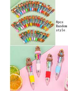 8支/4支装多色迷你圆珠笔，运动派对散装圆珠笔，趣味混色笔，海豚造型四色可擦圆珠笔，便携式海豚造型多色笔，计划笔，中性笔，按压式圆珠笔，适合返校礼物（款式随机） - 查看 11