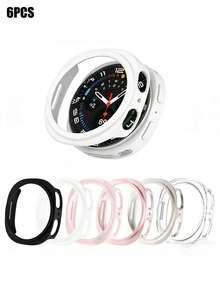 6件套男女通用时尚舒适防摔PC镂空保护壳,兼容三星Galaxy Watch 40mm/44mm,兼容三星Galaxy Watch 8,智能手表保护壳配件防震保护套 - 鏤空6個顏色 - 查看 2