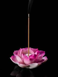 一套手工釉面陶瓷莲花香炉及香座，多种颜色可选，防滑底座，适用于烧香、茶室、家居、休闲、工艺品制作、家居装饰、冥想、瑜伽、日常生活等场合。 - 一孔蓮花 - 查看 15