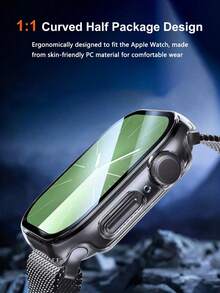 Ốp bảo vệ 3 trong 1, bao gồm cả miếng dán màn hình, tương thích với dòng sản phẩm 10/9/8/SE2/7/6/SE/5/4/3/2/1 - Khung bảo vệ siêu mỏng 49mm/46mm/42mm/45mm/44mm/41mm/40mm | Ốp bảo vệ PC cứng cáp bao phủ toàn diện | Ốp bảo vệ đồng hồ siêu mỏng độ phân giải cao - Trong suốt - Trong sáng - Xem 6