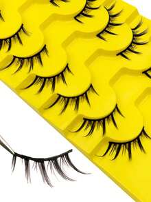 7 Cặp lông mi giả mắt mèo, lông mi giả 3D mềm mại tự nhiên kiểu anime, lông mi dày dùng cho cosplay (Y02) - màu đen - Xem 5