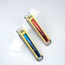 weixiang 维祥1件装超宽弧形刀片指甲钳，锋利不锈钢宽弧形刀刃指甲剪，内置指甲锉，防滑手柄，专业手指甲/脚趾甲修剪器，居家旅行日常修甲工具 - 紅色 - 查看 2