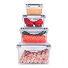 Caperci 4个带盖密封食品储物盒 - 100% 防漏，塑料餐食准备容器，适用于厨房收纳整理，可用于洗碗机、微波炉和冰箱。 - 透明色 - 查看 1