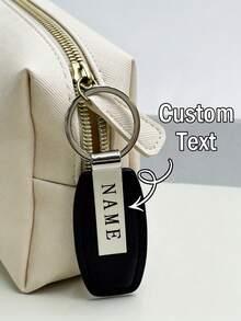 1pc Customized Fashion Metal & PU Leather Keychain, Can Customize Logo And Name, Suitable For Car And Motorcycle Keys, Ideal Gift For Mother's Day, Back To School, Father's Day - Multicolor - View 6