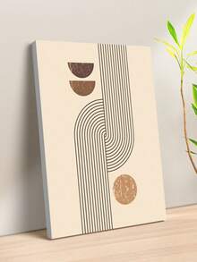 1 幅复古几何油画，带实木框架，波西米亚风格客厅墙壁艺术装饰，适用于卧室、书房、帆布、海报礼物生日毕业 - 彩色 - 查看 15