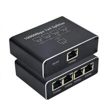 Divisor de red de 4 puertos RJ45 de 1000 Mbps - Extensor de red confiable, compatible con cables Ethernet 5/5e/6/7/8, conecta 4 dispositivos simultáneamente, adaptador de 1 a 3, adecuado para computadoras de red de campus, laptops, enrutadores y cajas decodificadoras de puertos de banda ancha - Negro - Ver 10