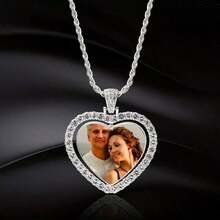 A Special Photo Pendant Necklace, Personalized Picture Chain, Made Of Zinc Alloy Material, With A Golden Tone, Unique Gifts For Parents, Spouses, Boyfriends, And Girlfriends, Father's Day Gifts - 彩色 - 查看 11
