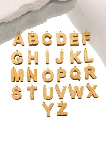 3件套不锈钢26个英文字母首字母吊坠连接器，适用于项链、耳环、手链DIY珠宝制作配件