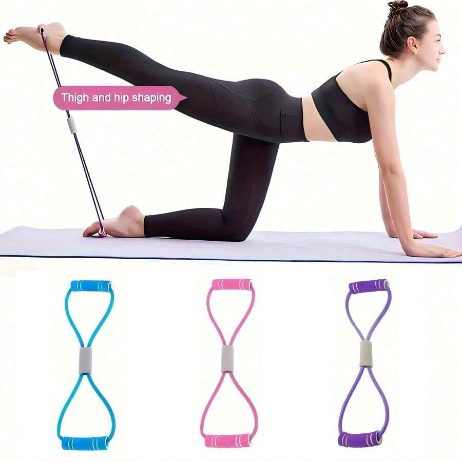 2pcs Set, 1pc Fitness, Upgraded TPE Material/Foam Handle Resistance Bands, 38cm/14.96in, Pink/Purple/Blue For Yoga, Elastic Fitness Bands, Chest/Arm/Shoulder Stretching, Home Strength Training, Weight Loss, Back To School/Birthday Gift