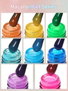 SHANGFEIYA 10ml Macaron Candy Color Gel Nail Polish 8 Colors Summer Ice Transparent Multi-Color Dopamine Gel Manicure Salon DIY Home Use 1pc/8pcs - Multicolor - View 6