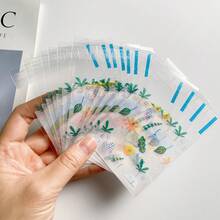 Túi tự dính họa tiết hoa anh đào và hoa lá, túi đóng gói tự dán dùng cho làm bánh, túi đựng bánh quy, túi đựng đồ ăn nhẹ, túi đựng kẹo. - Xem 3