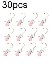10/30/40pcs Stainless Steel Clothes Clips, Minimalist Stainless Steel Hanging Hooks, Stainless Steel Clips, Back To School Essential, Hooks Drying Clips, Hangers, Indoor, Portable Hanging Clips, Wardrobe Storage Racks, Clothes Rack Decor, Mother's Day Clothing Spring Decor, Holiday Decor - Beige - View 24