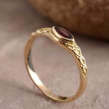 1. Nhẫn nữ bằng đồng kiểu retro bohemian thời trang với thiết kế đơn giản nhưng nổi bật, đính đá zirconia tổng hợp, phù hợp cho các bữa tiệc và trang phục thường ngày, quà tặng ngày Valentine. - Vàng - Xem 2