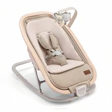 Gromast 2-In-1 Baby Bouncer Seat For Infants, Portable Baby Rocker With 3 Recline Positions, Hanging Toys & Travel Bag - Champagne - View 2
