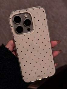 Fashionable And Cute Polka Dot Glossy Soft Case, Suitable For 17 Air 16 15 14 13 12 11 Pro Max 16 15 14 Plus, Simple Creative Shockproof Back Cover - Small Wave Dots - View 1