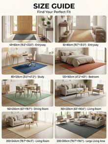 1pc Modern Nordic Geometric Pattern Washable Non-Slip Faux Wool Carpet, Suitable For Living Room & Bedroom - Multicolor - View 7