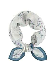 1件女士碎花图案方巾，时尚领巾 - 彩色 - 查看 2