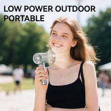 Luxury Full Diamond Portable Handheld Mini Electric Fan, 199 Adjustable Speed Turbo Fan With LED Display, USB Rechargeable, Summer Home Office Outdoor Gift - Multicolor - View 5