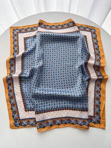 1条佩斯利印花仿丝70厘米方巾，男士方巾，多功能颈巾，防晒，适合度假和旅行 - 淺藍色 - 查看 2