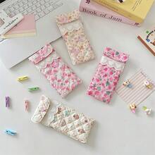 Cute Style Eyeglass Case, Eyeglass Storage Bag, Portable, Various Styles To Protect Your Eyes - Purple Flowers - View 10