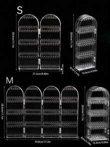 1 hộp trưng bày trang sức bằng acrylic có thể gập lại, dùng để đựng bông tai và dây chuyền. - màu đen - Xem 4