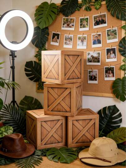 3 Peças Caixa de Barril de Vinho com Textura de Madeira de Papel, Decoração de Festa Cowboy Ocidental, Adereços para Cabine Fotográfica, Caixa de Balão com Tema do Velho Oeste, Decoração para Revelação de Gênero, Lembrancinhas para Chá de Panela, Decorações de Aniversário, Organização e Armazenamento, Decoração de Casa