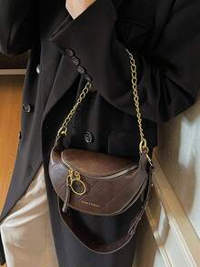 Bolsa de cintura, bolso cruzado de cadena de moda de verano, bolso multifuncional de pecho y hombro - Café integral - Ver 3