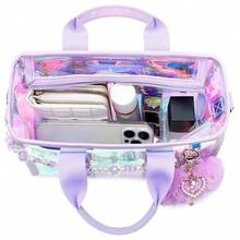 Small Clear Bag For Stadium & Concert, Iridescent Bag With Crossbody Strap, Water-Resistant Clear Beach Purse - 虹彩-0 - 查看 6