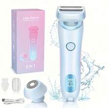 Dual Head Women's Electric Shaver, Wet & Dry Painless Bikini Trimmer, USB Rechargeable Electric Razor For Women & Men, Full Body Hair Removal Device For Private Pubic, Armpit, Legs & Facial Hair - Multicolor - View 12