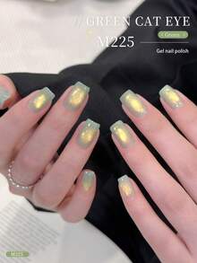 XEIJAYI 1瓶15毫升猫眼美甲凝胶，半永久美甲可卸UV/LED美甲沙龙DIY凝胶 - 青檸色 - 查看 7