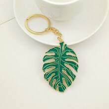 Fashionable Artificial Monstera Leaf Keychain, Tropical Green Plant Shaped Monstera Leaf Keychain, Backpack Charm, Unisex - Multicolor - View 7