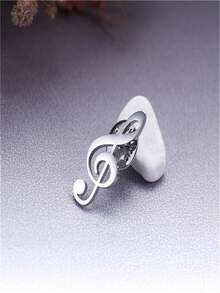 1pc Casual Stainless Steel Fashion Music Note Unisex Brooch, Shirt/Suit Lapel Pin Accessory, Gift For Music Lovers - Multicolor - View 2