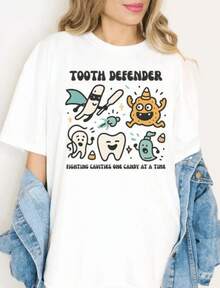 1pcsToday You Are You That Is Truer Than True DTF Transfer, Reading Friends  DTF,  Birt180g-Summer Outfits For Women Shine Cotton Tops Casual Going Out Short Sleeve Tees - 白色 12 - 查看 11